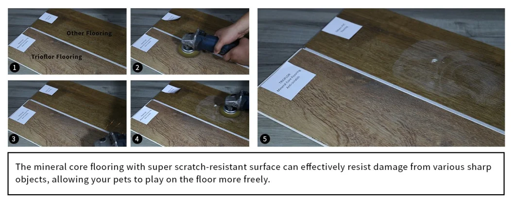 Sound Absorbing Ecofriendly Fireproof Wear Resistant Original/Recycled Lvt/PVC/Lvp/Rvp/Spc Mineral Core Flooring