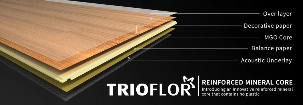 Sound Absorbing Ecofriendly Fireproof Wear Resistant Original/Recycled Lvt/PVC/Lvp/Rvp/Spc Mineral Core Flooring